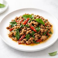 Pork Basil and Chilli Stir Fry Thai Style