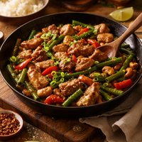 Pork Cashew and Green Bean Stir Fry
