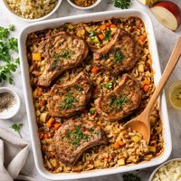 Pork Chop Sauerkraut Bake