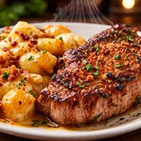 Pork Chops and Cheesy Potatoes