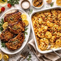 Pork Chops and Potato Scallop