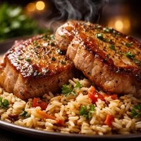 Pork Chops and Rice Pilaf