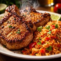Pork Chops and Spanish Rice