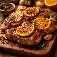 Pork Chops Baked with Orange