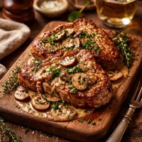 Pork Chops in a Vermouth Mushroom Sauce
