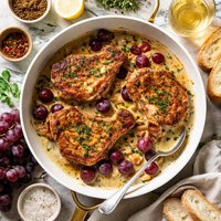 Pork Chops in Grape Mustard Sauce