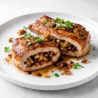 Pork Chops Stuffed with a Fruity Pecan Chutney