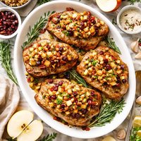 Pork Chops W Apple Cranberry Stuffing
