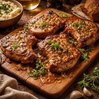 Pork Chops with an Oregano Wine Sauce