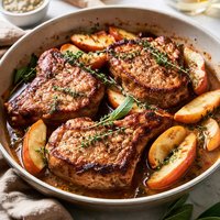 Pork Chops with Apple Cider and Apples