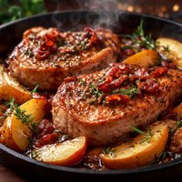 Pork Chops with Apples and Bacon
