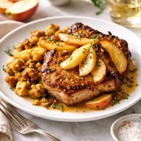 Pork Chops with Apples and Stuffing