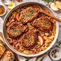 Pork Chops with Beer Cabbage and Apples