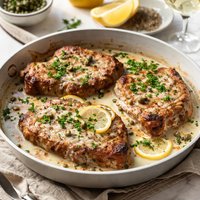 Pork Chops with Caper Vermouth and Cream Sauce