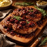 Pork Chops with Cherry Mustard Sauce