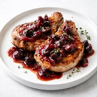 Pork Chops with Cherry Preserves Sauce