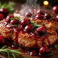 Pork Chops with Cherry Sauce
