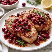Pork Chops with Cranberry Horseradish Sauce