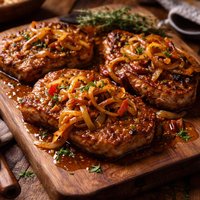 Pork Chops with Creole Onions and Pan Sauce