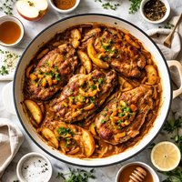 Pork Chops with Curried Caramelized Onions and Apples
