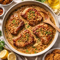 Pork Chops with Gingersnap Gravy