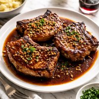 Pork Chops with Miso Red Wine Sauce