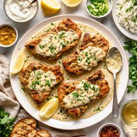 Pork Chops with Mustard Sour Cream Sauce
