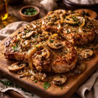 Pork Chops with Onion and Mushroom Gravy
