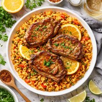 Pork Chops with Orange Rice