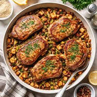 Pork Chops with Pan Fried Stuffing