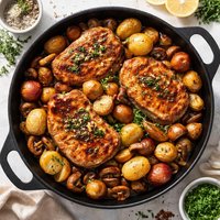 Pork Chops with Potatoes and Mushrooms