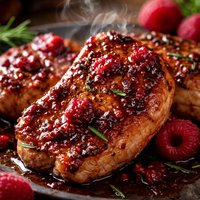 Pork Chops with Raspberry Glaze