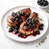Pork Chops with Savory Blueberry Sauce