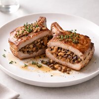 Pork Chops with Savory Mushroom Stuffing