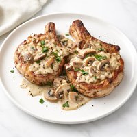 Pork Chops with Stroganoff Sauce