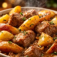 Pork in Cider with Potatoes and Apples