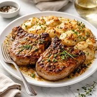 Pork Loin Chops and Scalloped Potatoes