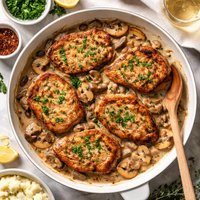 Pork Loin Chops in Mushroom Gravy