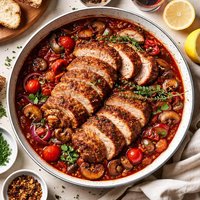 Pork Loin Crunch in Red Wine