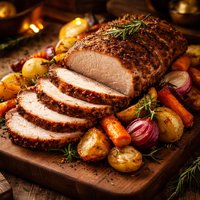 Pork Loin Roast with Roasted Root Vegetables