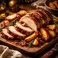 Pork Loin with Apples and Pancetta