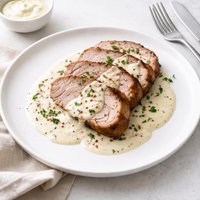 Pork Loin with Creamy Dijon Yogurt Sauce