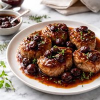 Pork Medallions with Cherry Port Sauce
