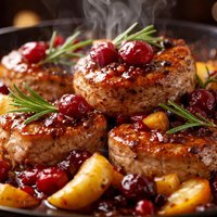 Pork Medallions with Cranberries and Apples