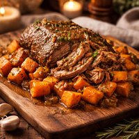 Pork Roast Over Sweet Potatoes for the Crock Pot