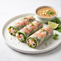 Pork Shrimp Spring Roll with Peanut Sauce