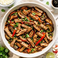 Pork Strips with Shiitake Mushrooms