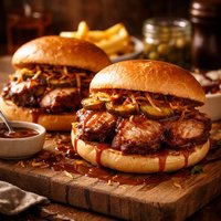 Pork Tenderloin Sandwiches with Bourbon Sauce