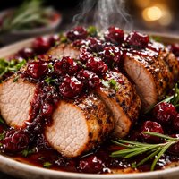 Pork Tenderloin with Balsamic Cranberry Sauce