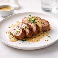 Pork Tenderloin with Bourbon Mustard Sauce